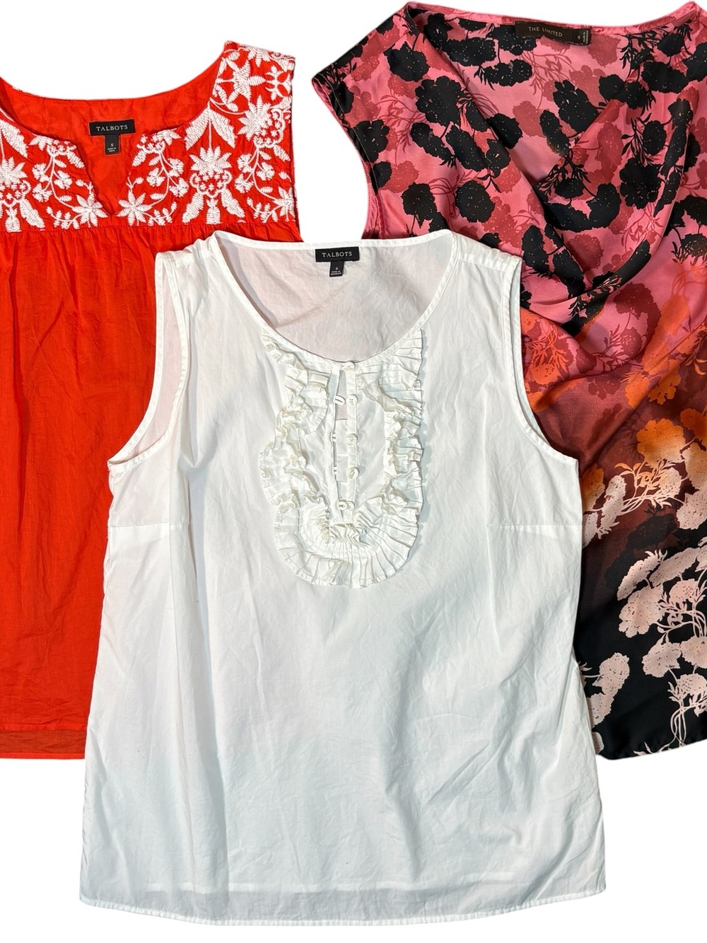 Talbots and the Limited sleeveless blouse bundle size small embroidered floral